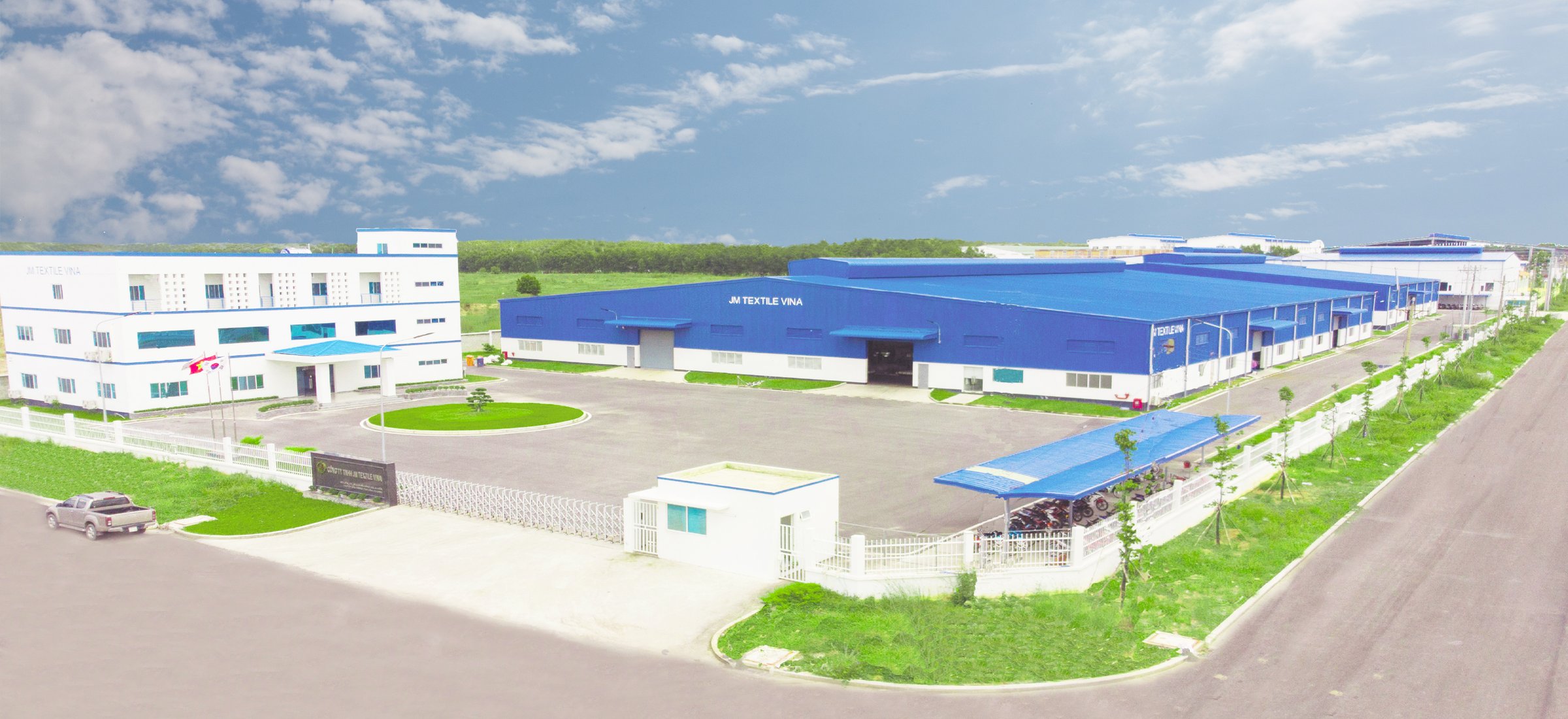 Toàn cảnh Nhà máy JM Textile Vina, KCN Bàu Bàng – KATA thiết kế và thi công
